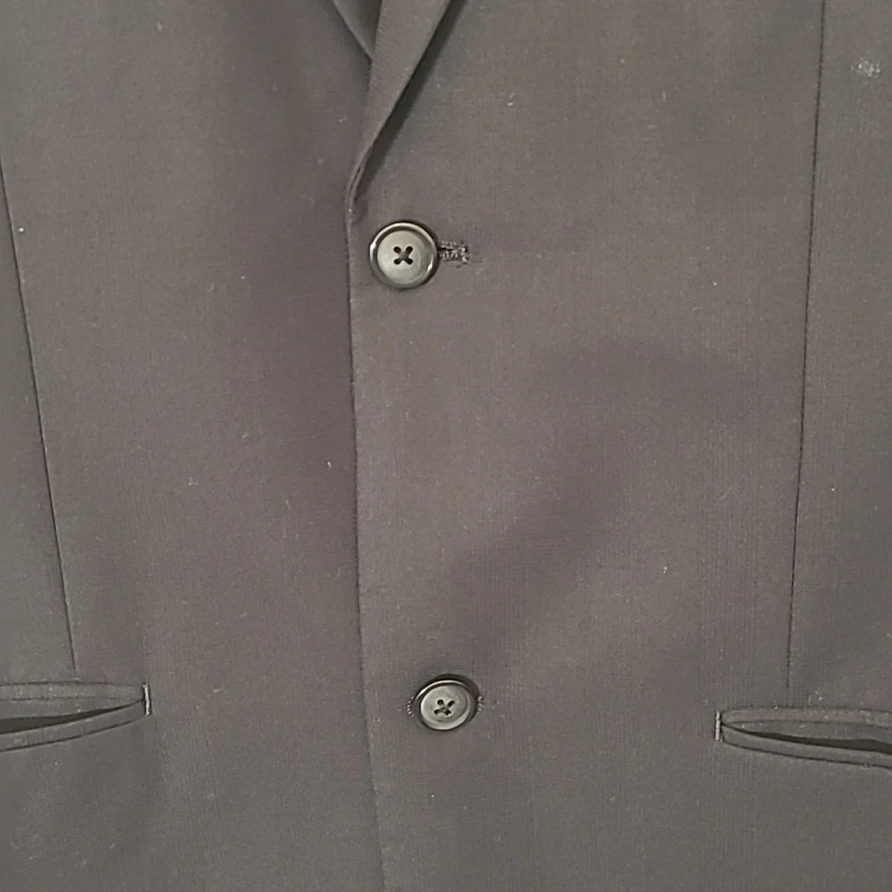 Perry Ellis Black Size 42R Classic 2 Button Sport Coat Jacket Neutral Versatile